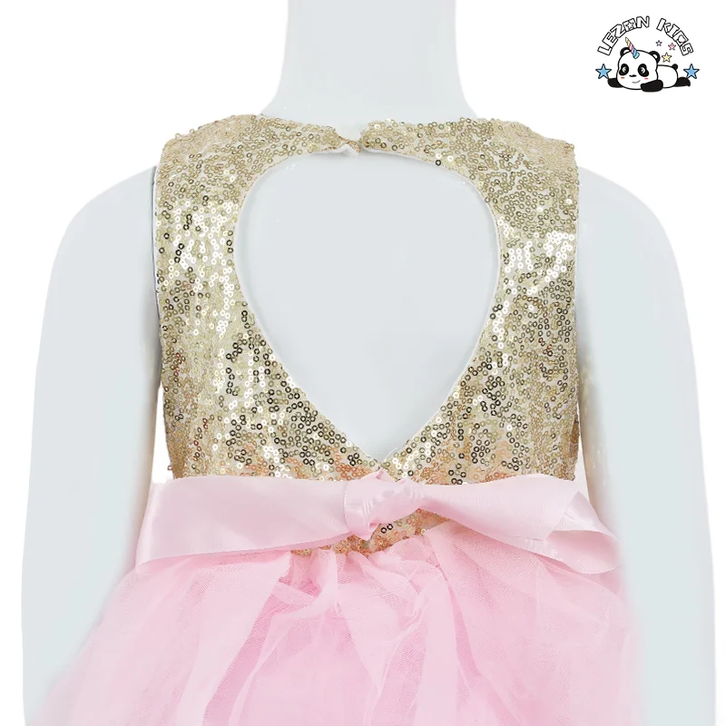 LEZONKIDS - Factory Wholesale Kids Dress Sleeveless Puffy Baby Girl Princess Dress for Birthday Wear